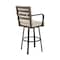 Armen Living Don 30" Outdoor Patio Swivel Bar Stool in Brown Aluminum with Cushions 840254332492 - alternate 5